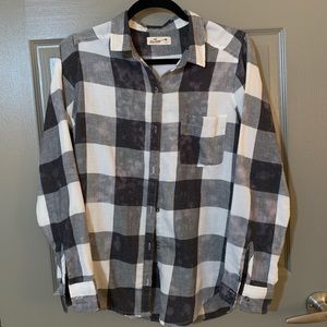 Plaid Flannel Black White Buffalo Plaid Hollister
